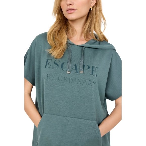 NWT SOYA CONCEPT BANU  ''Escape The Ordinary'' Shadow Green Sweatshirt Dress - Picture 2 of 6